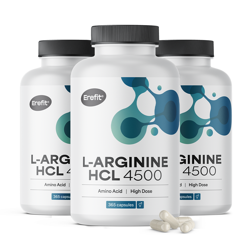 L-arginin HCL 4500 mg dans des capsules.